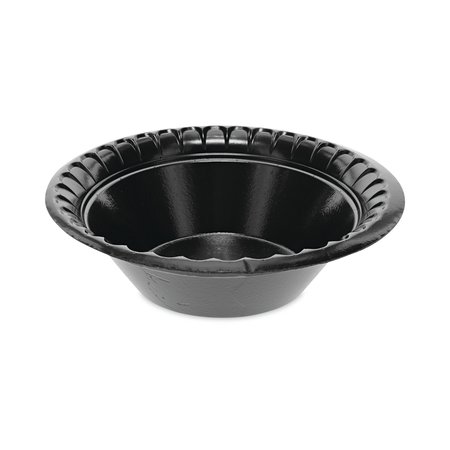 PACTIV Laminated Foam Dinnerware, Bowl, 12 oz, 6" Diameter, Black, PK1000 YTKB00120000